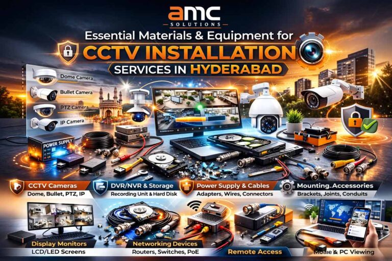 AMC Solutions – Complete CCTV Camera Installation Materials List and Essential Equipment